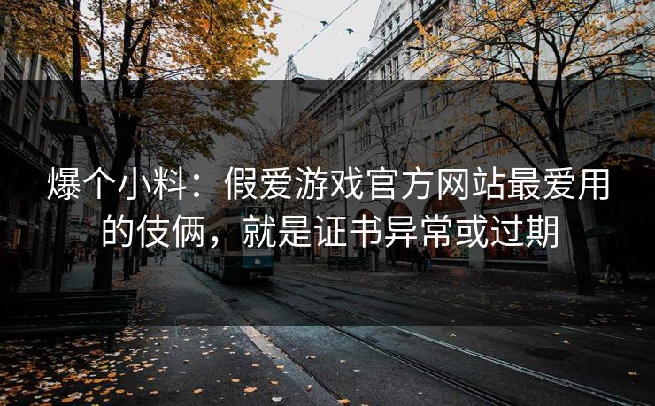 爆个小料：假爱游戏官方网站最爱用的伎俩，就是证书异常或过期