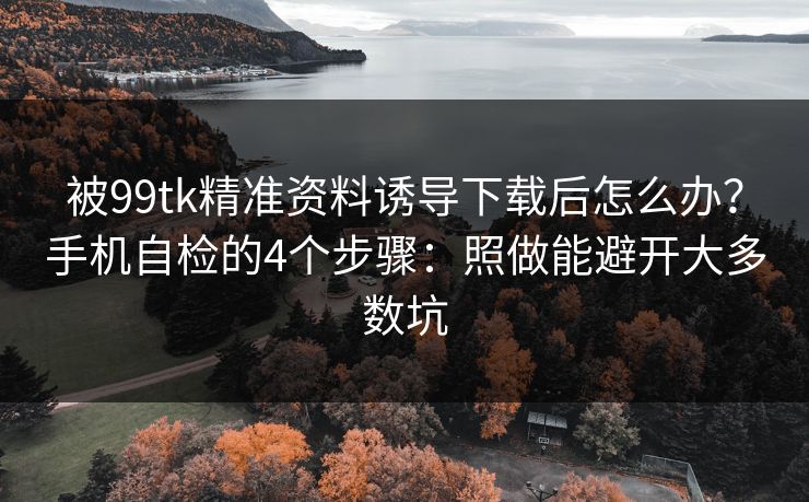 被99tk精准资料诱导下载后怎么办？手机自检的4个步骤：照做能避开大多数坑